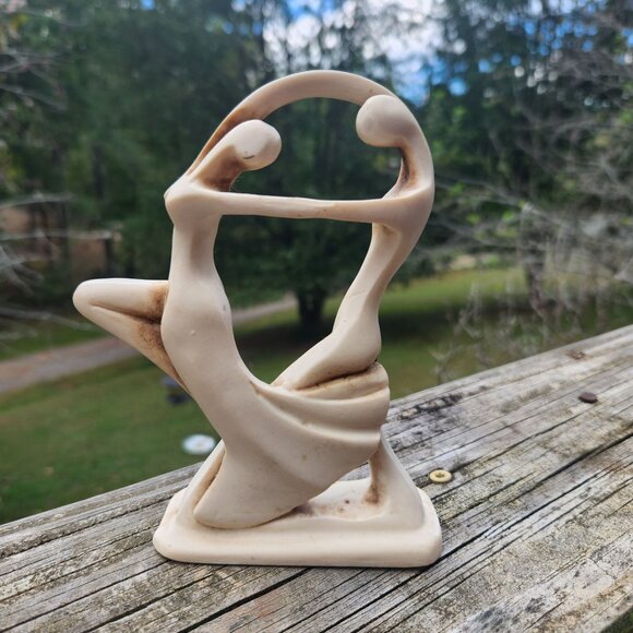 Abstract Dancing Couple Resin Sculpture Signed Jart Brutalist Modernist Style 7 - Picture 1 of 10